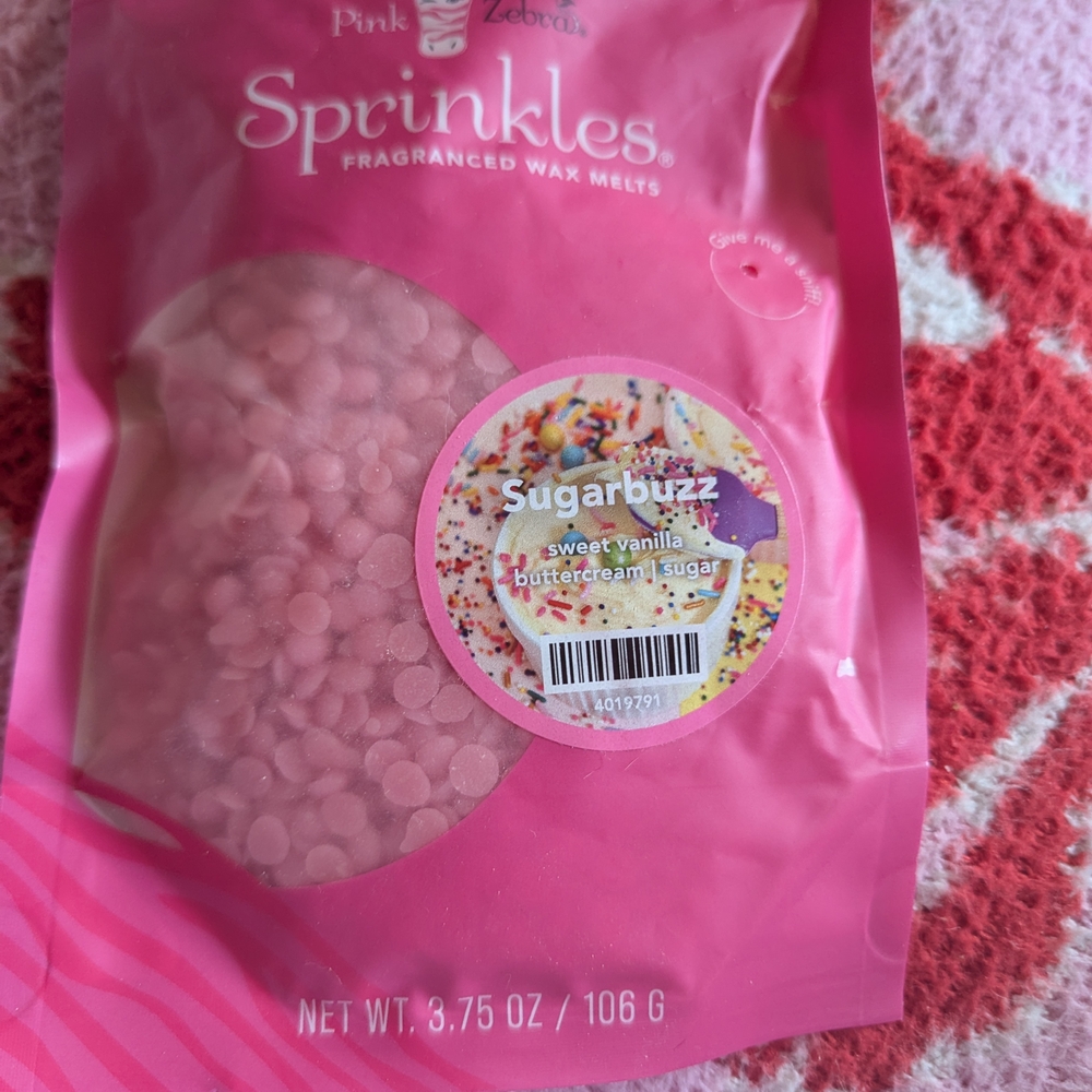 Pink Zebra Sugarbuzz Wax Melts in Pink Packaging